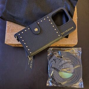 Bandolier Black Phone Case with Gold Accents